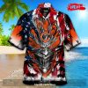 [NEW] Personalized NFL Carolina Panthers US Flag Demon Face Hawaiian Shirt and Short