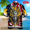 [NEW] Personalized NFL Detroit Lions US Flag Demon Face Hawaiian Shirt and Short
