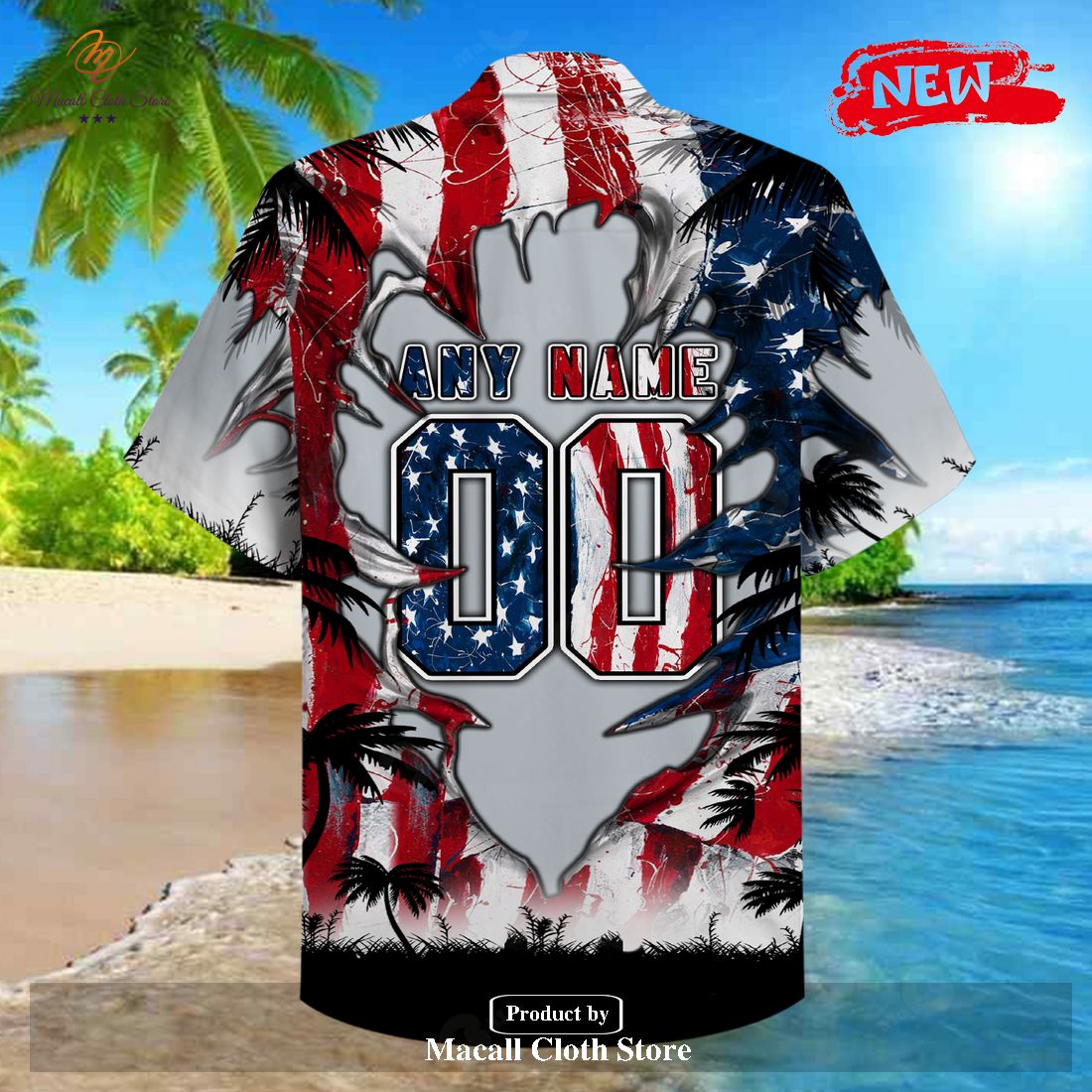 [NEW] Personalized NFL Las Vegas Raiders US Flag Demon Face Hawaiian Shirt and Short
