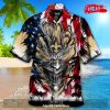[NEW] Personalized NFL New England Patriots US Flag Demon Face Hawaiian Shirt and Short