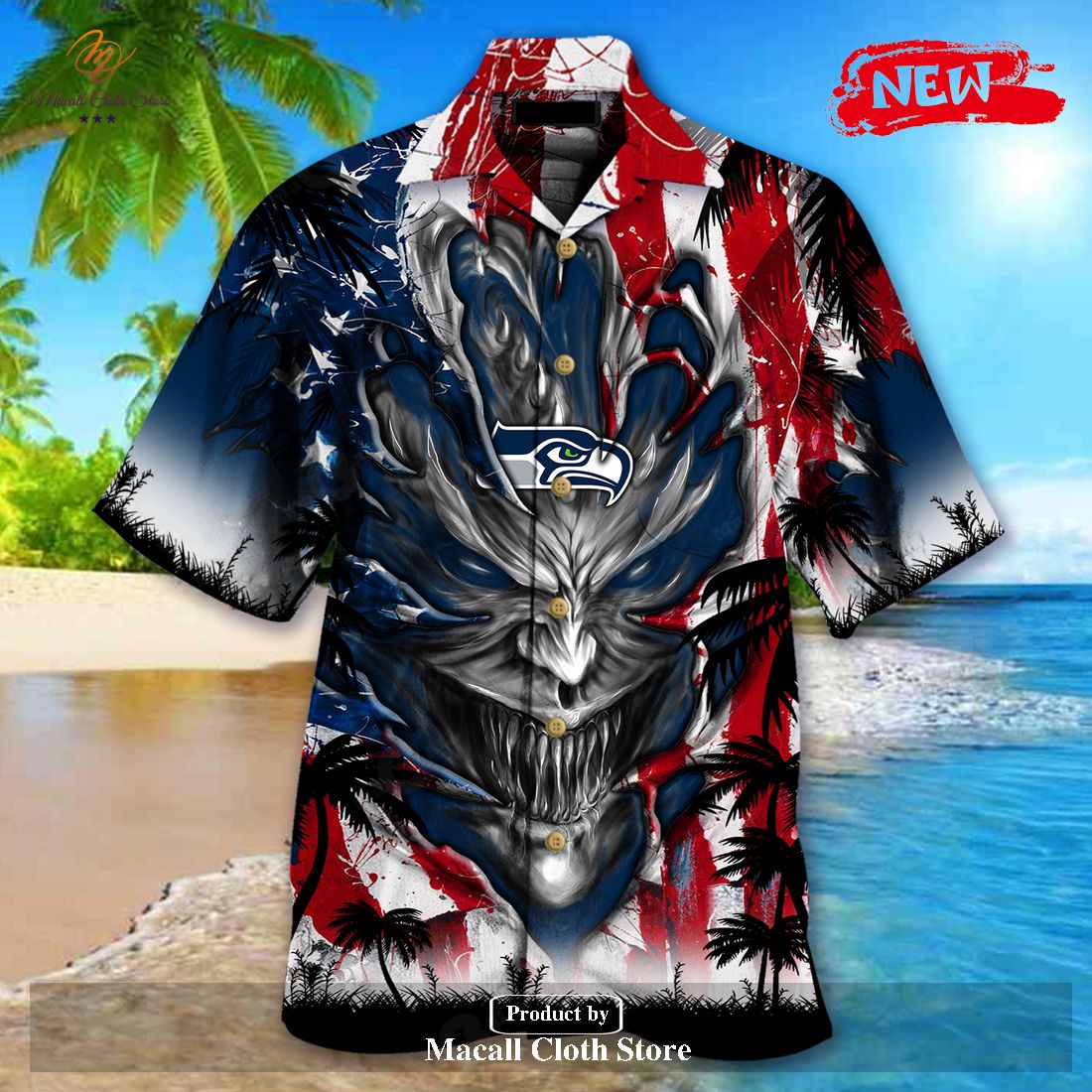 Seattle Seahawks NFL Us Flag Hawaiian Shirt Custom Summer Aloha Shirt -  Trendy Aloha