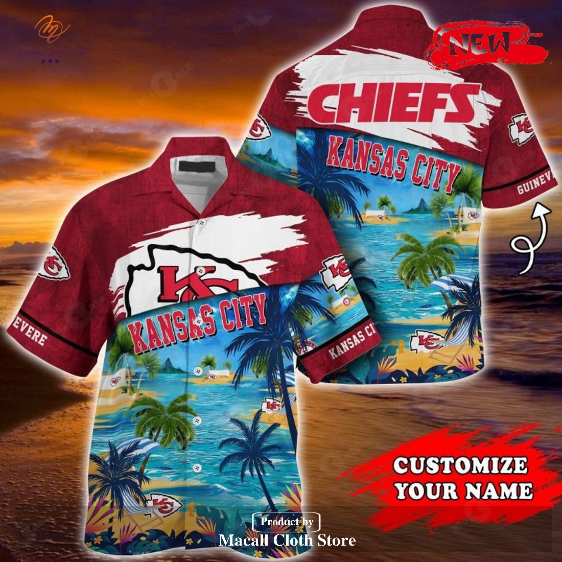 Personalized Kansas City Chiefs NFL Summer Hawaiian Shirt and Short Personalized Kansas City Chiefs NFL Summer Hawaiian Shirt and Short