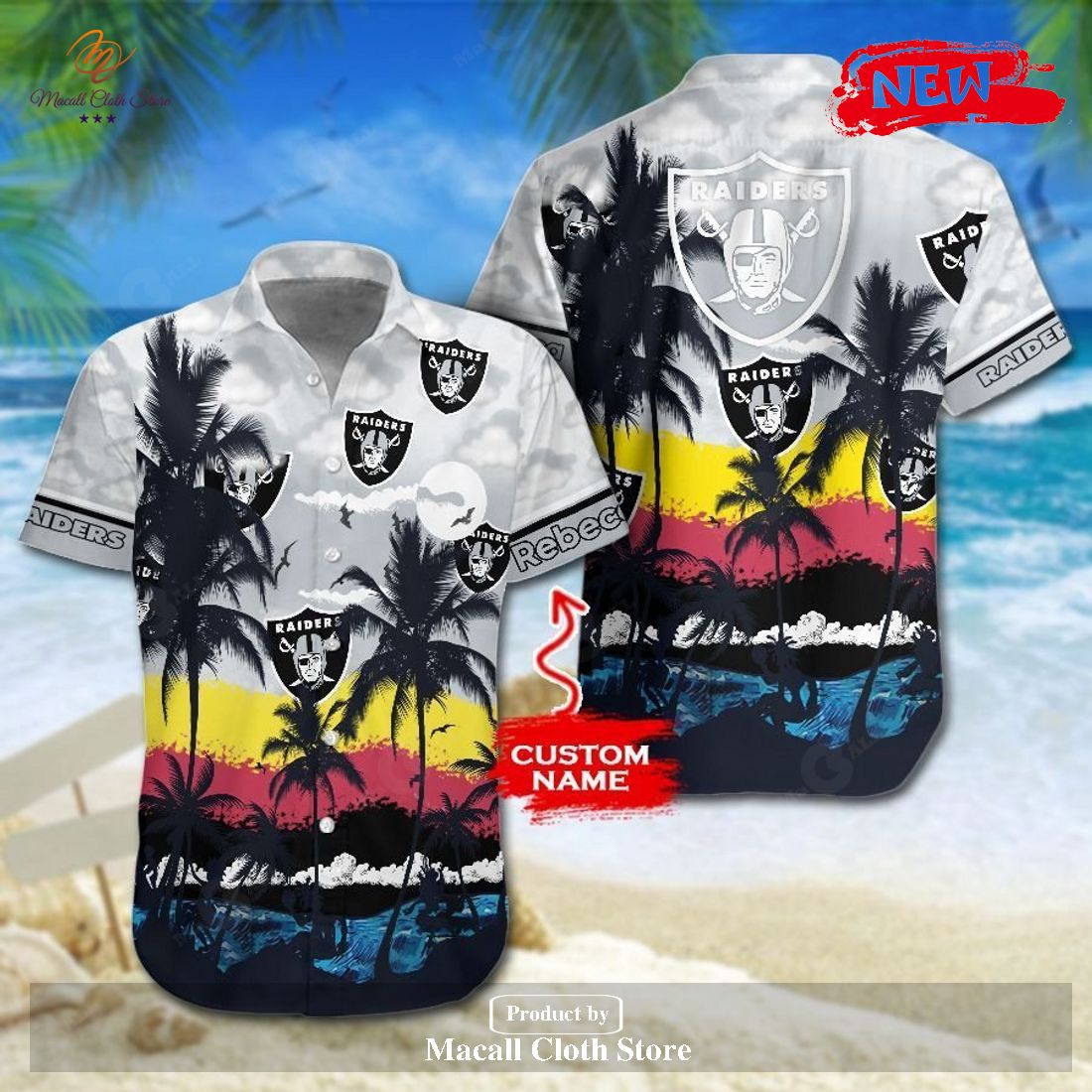 Las Vegas Raiders Custom Name NFL Hawaiian Shirt And Shorts Gift For Men  And Women Fans - Banantees