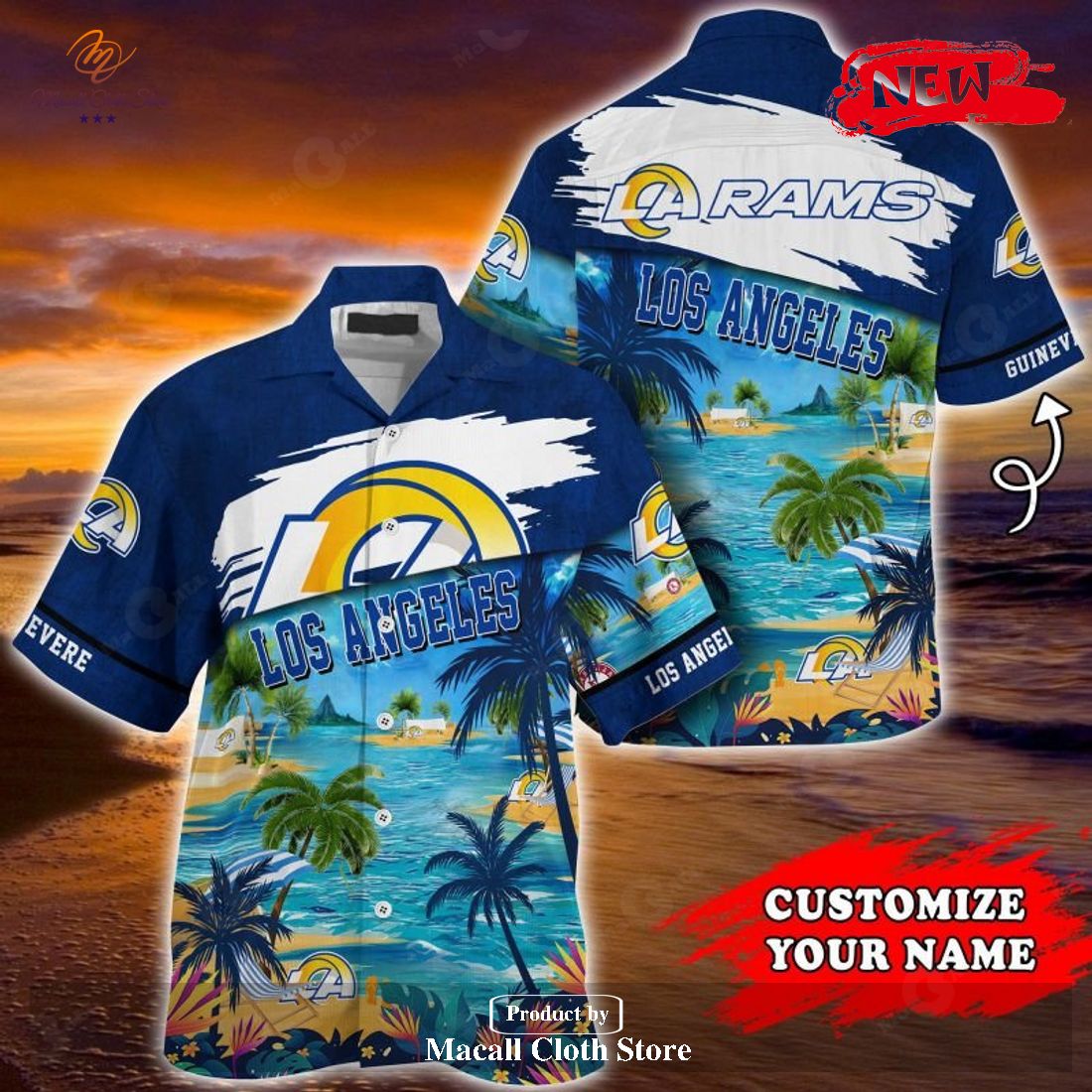 Personalized Los Angeles Rams NFL  Summer Hawaiian Shirt and Short