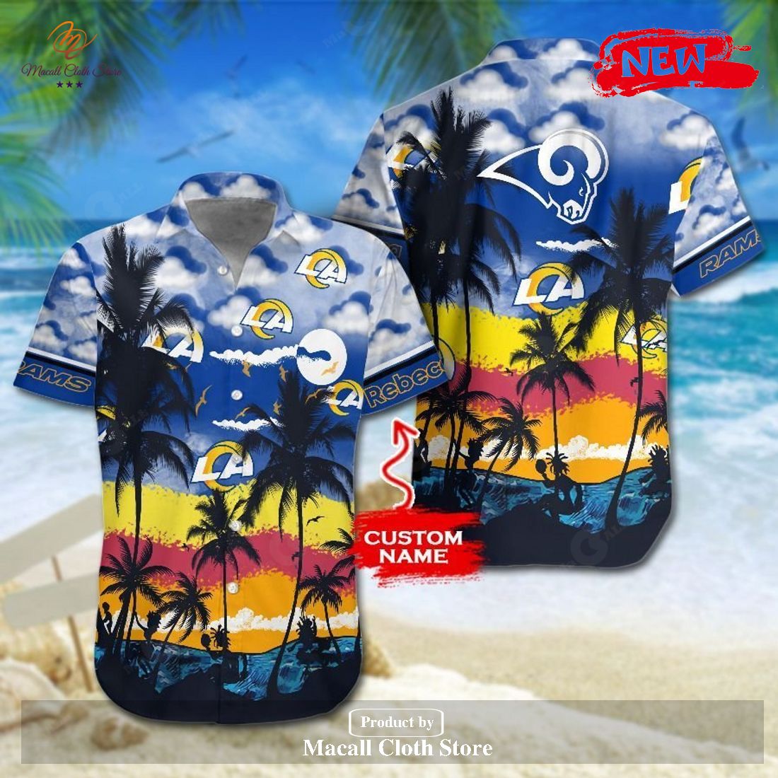 Rams Hawaiian Shirt Personalized LA Rams Gift Personalized, 47% OFF