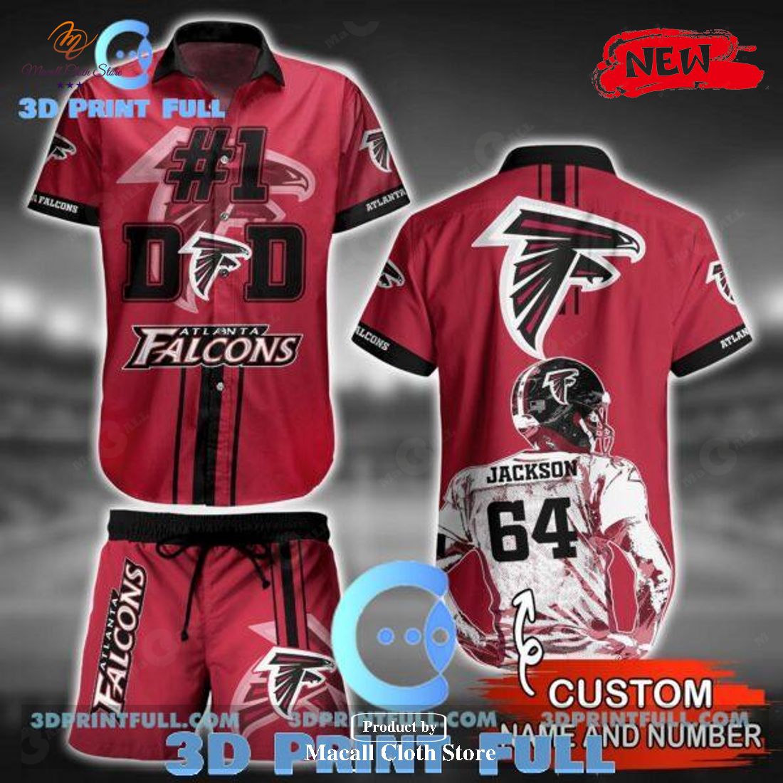 Atlanta Falcons Custom Name NFL Hawaiian Shirt And Shorts Gift For Men And  Women Fans - Banantees