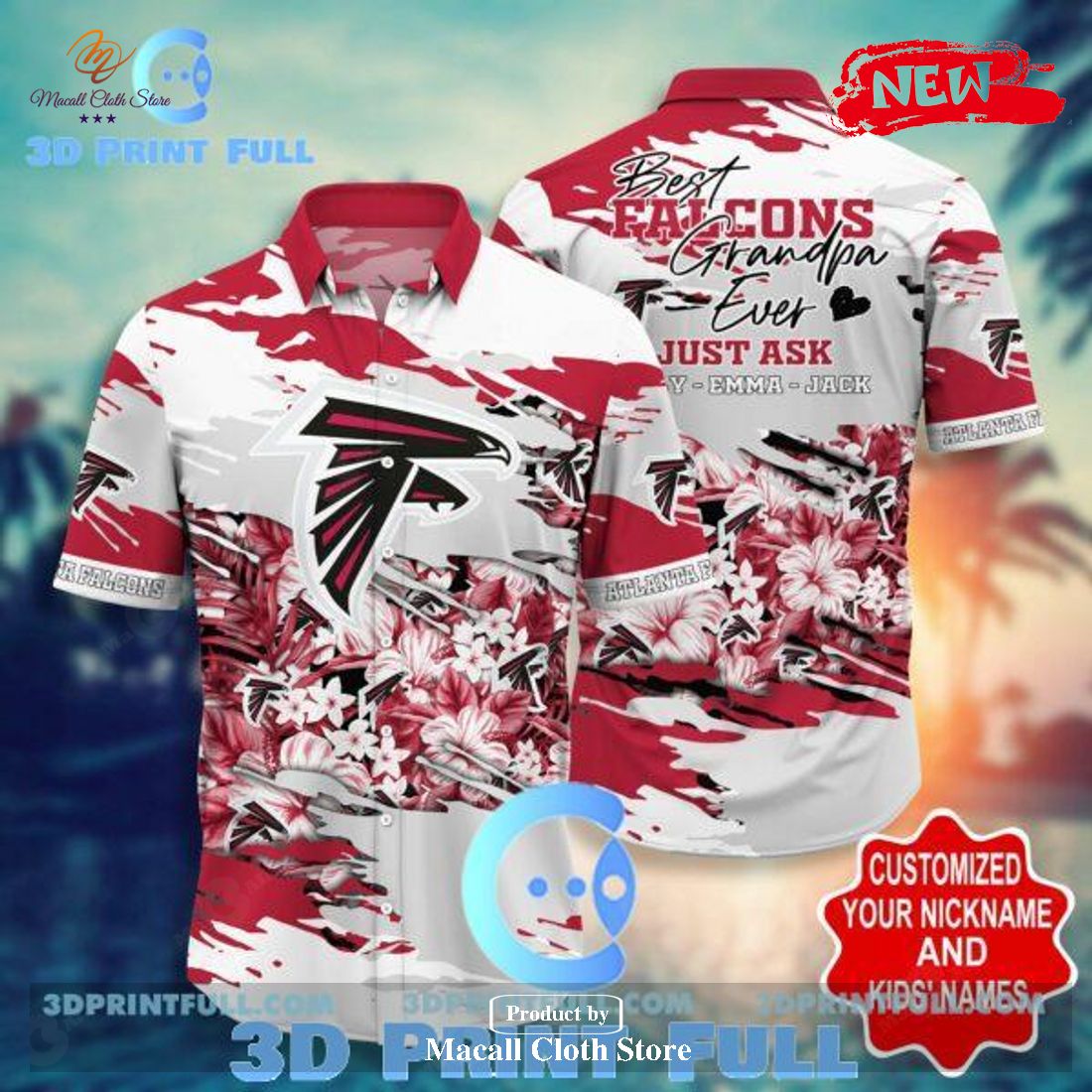 Personalized NFL Atlanta Falcons Hot Summer Collection Gift For Fan Cool Summer Hawaiian Shirt and Short Personalized NFL Atlanta Falcons Hot Summer Collection Gift For Fan Cool Summer Hawaiian Shirt and Short