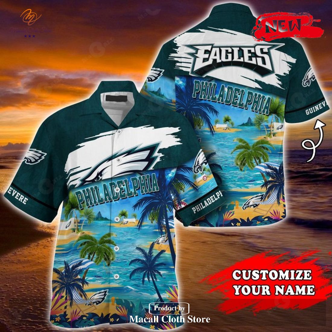 Personalized Philadelphia Eagles NFL Summer Hawaiian Shirt and Short Personalized Philadelphia Eagles NFL Summer Hawaiian Shirt and Short