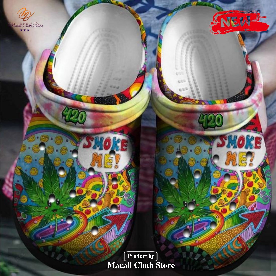 [NEW] Smoke Me Hippie Shoes Funny Weed For Friends Crocs Clogs Shoes