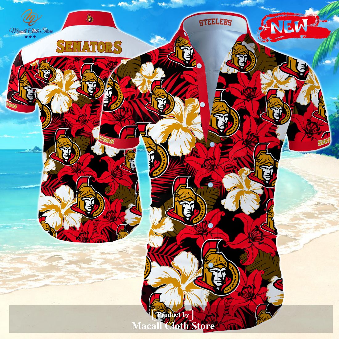 [NEW] Flowering Palm Tree NHL Ottawa Senators Hot Summer Hawaiian Shirt ...