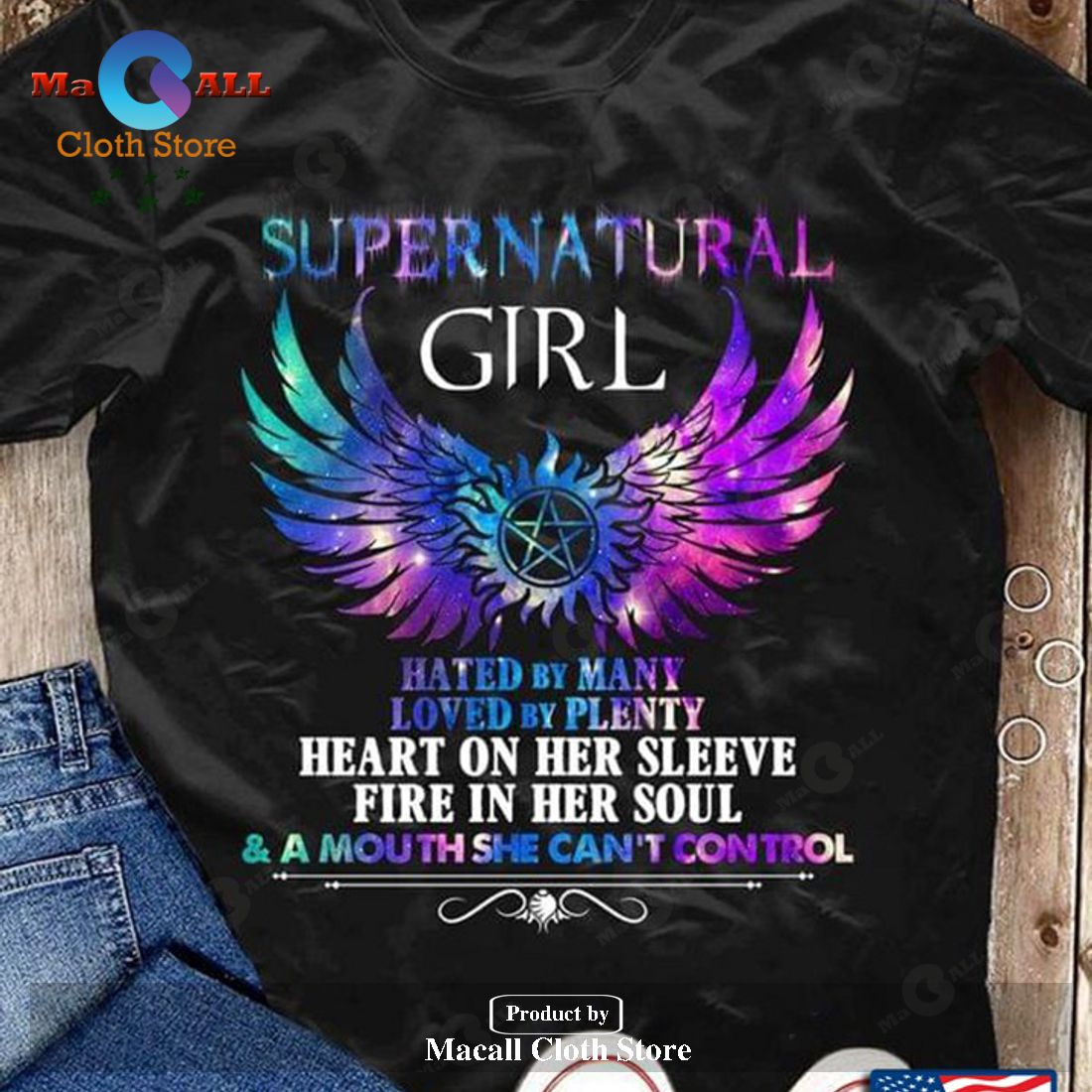 Supernatural Girl Hated By Many Loved By Plenty Heart On Her Sleeve Fire In Her Soul Unisex Classic T-Shirt Hoodie Sweatshirt