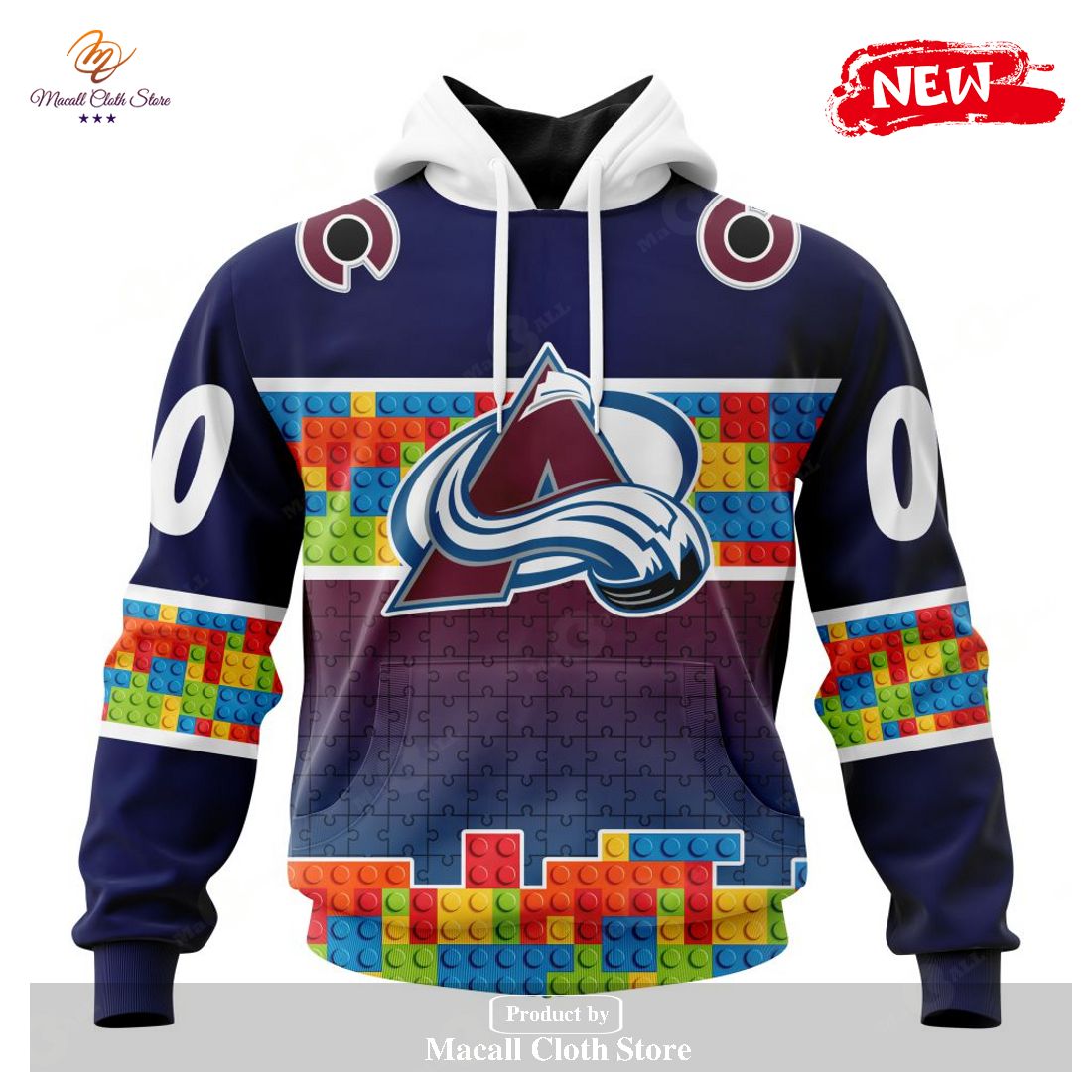 Personalized NHL Colorado Avalanche Special Design Puzzle Game Gradients Full Color Hoodie Sweatshirt 3D