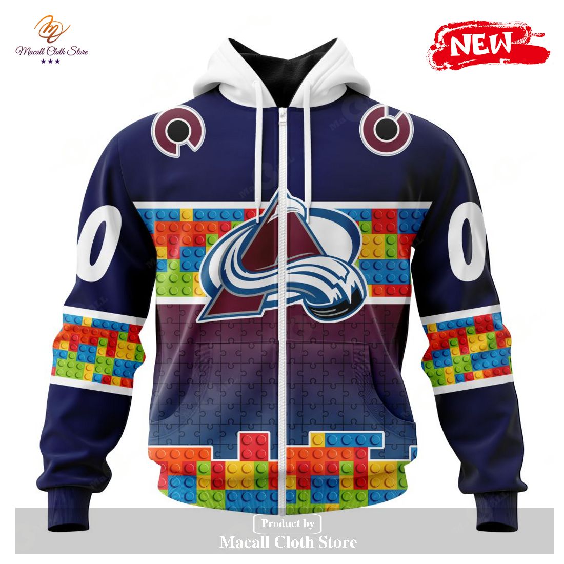 Personalized NHL Colorado Avalanche Special Design Puzzle Game Gradients Full Color Hoodie Sweatshirt 3D
