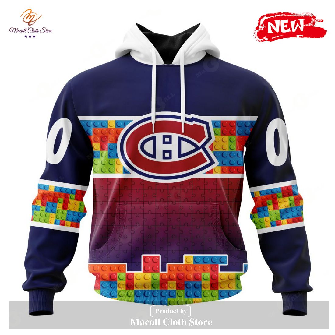 Personalized NHL Montreal Canadiens Special Design Puzzle Game Gradients Full Color Hoodie Sweatshirt 3D