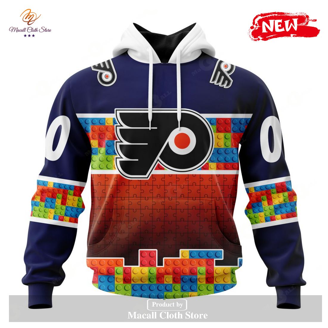Personalized NHL Philadelphia Flyers Special Design Puzzle Game Gradients Full Color Hoodie Sweatshirt 3D