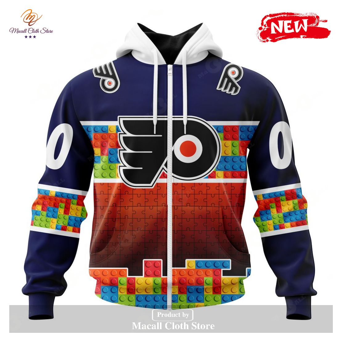 Personalized NHL Philadelphia Flyers Special Design Puzzle Game Gradients Full Color Hoodie Sweatshirt 3D