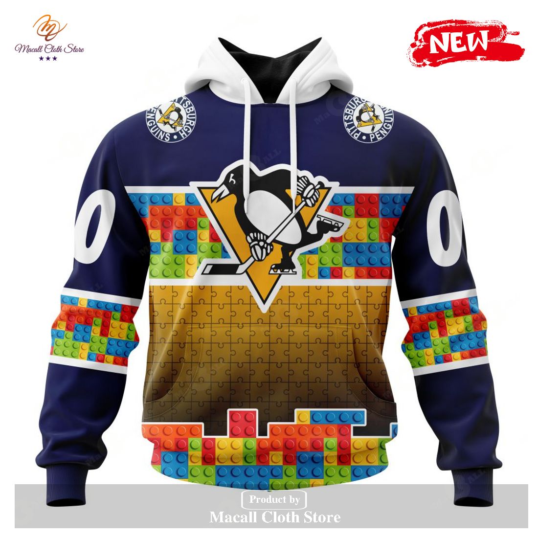 Personalized NHL Pittsburgh Penguins Special Design Puzzle Game Gradients Full Color Hoodie Sweatshirt 3D