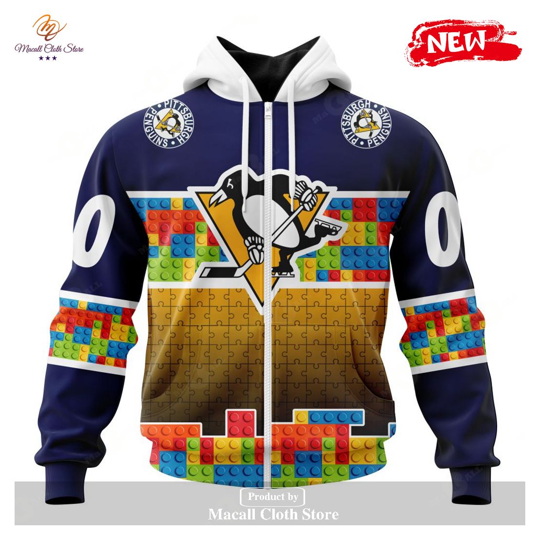Personalized NHL Pittsburgh Penguins Special Design Puzzle Game Gradients Full Color Hoodie Sweatshirt 3D