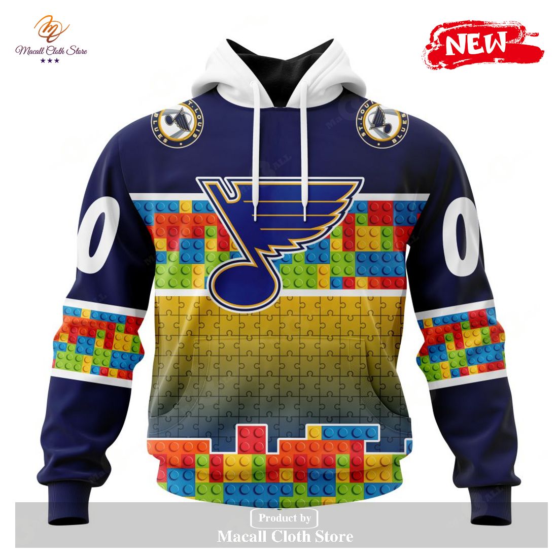 Personalized NHL St. Louis Blues Special Design Puzzle Game Gradients Full Color Hoodie Sweatshirt 3D