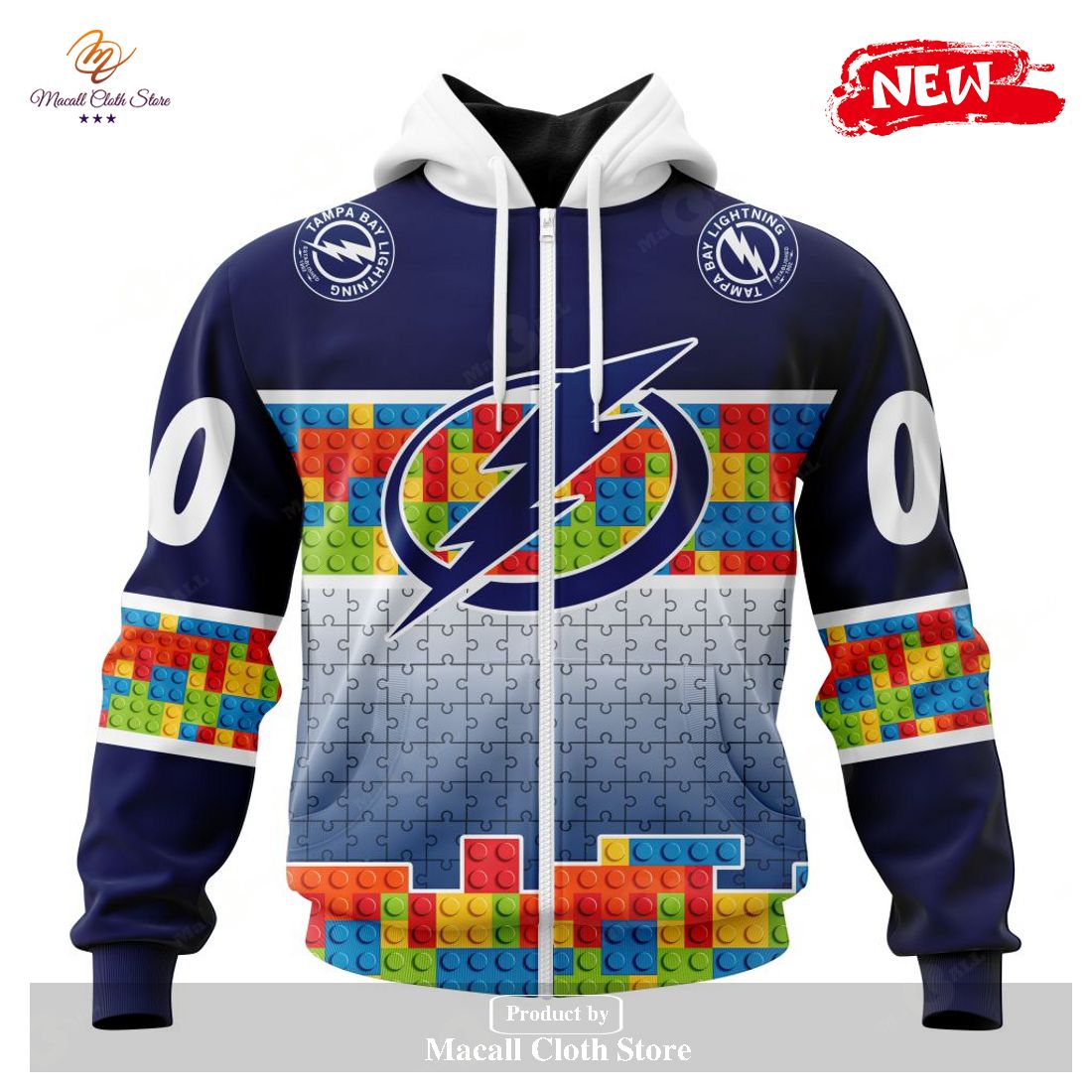 Personalized NHL Tampa Bay Lightning Special Design Puzzle Game Gradients Full Color Hoodie Sweatshirt 3D