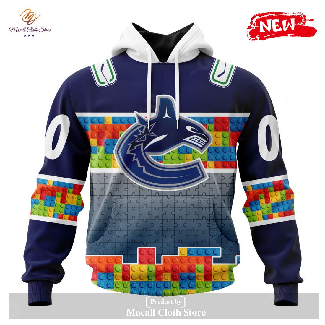 Personalized NHL Vancouver Canucks Special Design Puzzle Game Gradients Full Color Hoodie Sweatshirt 3D