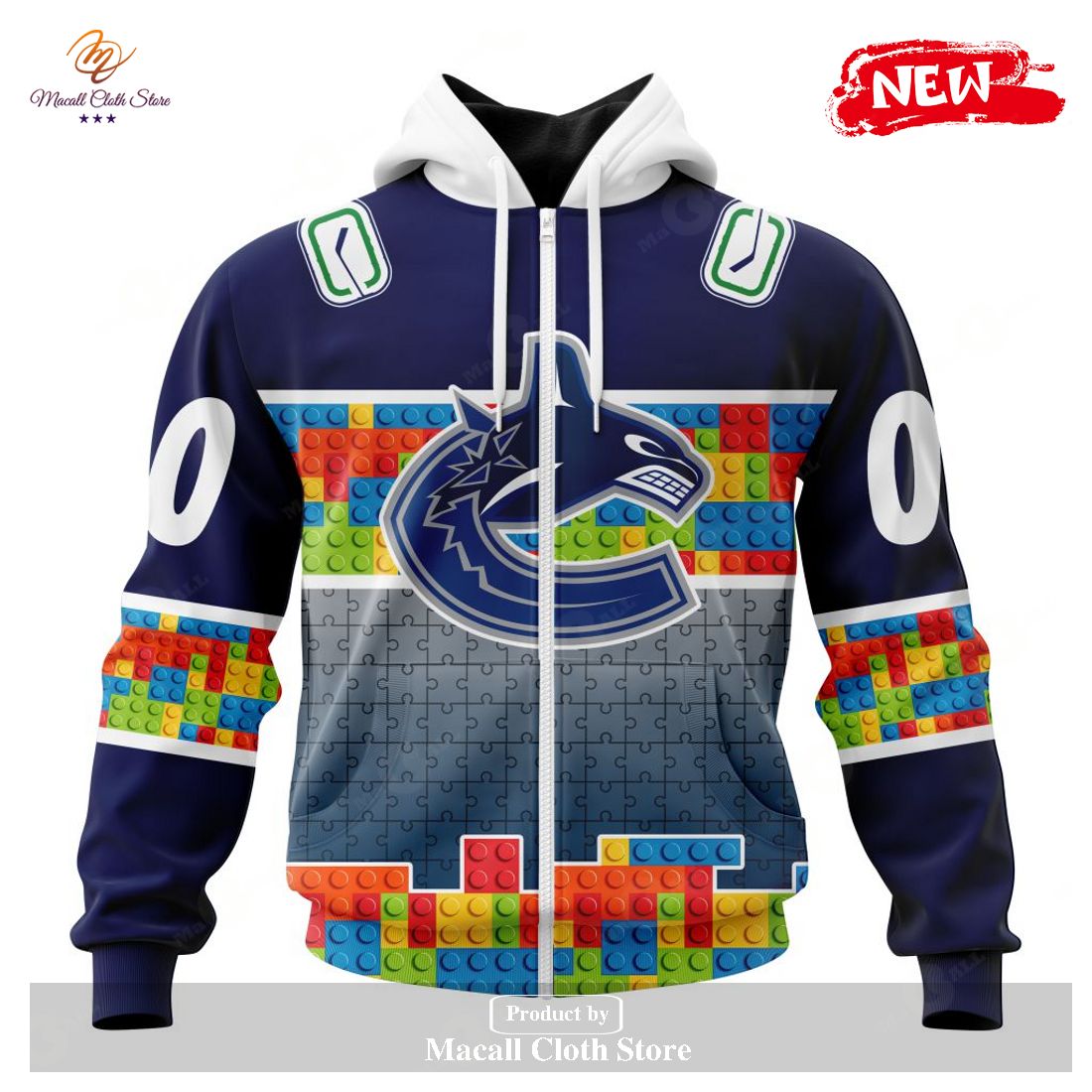 Personalized NHL Vancouver Canucks Special Design Puzzle Game Gradients Full Color Hoodie Sweatshirt 3D