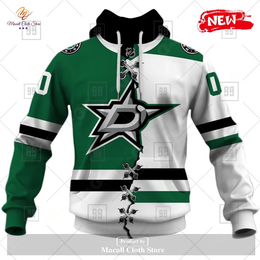 Personalized NHL Dallas Stars Mix Color Jersey 2023 Hoodie Sweatshirt 3D