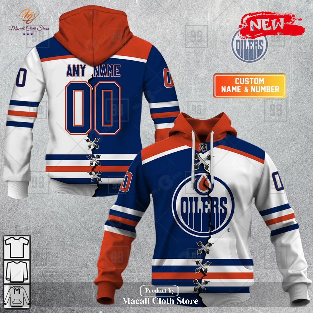 Personalized NHL Edmonton Oilers Mix Color Jersey 2023 Hoodie Sweatshirt 3D