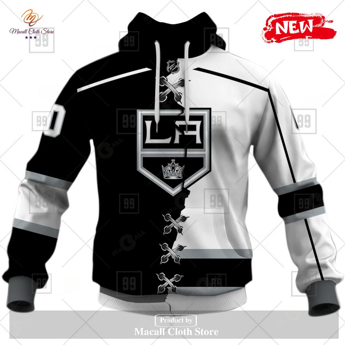 Personalized NHL Los Angeles Kings Mix Color Jersey 2023 Hoodie Sweatshirt 3D
