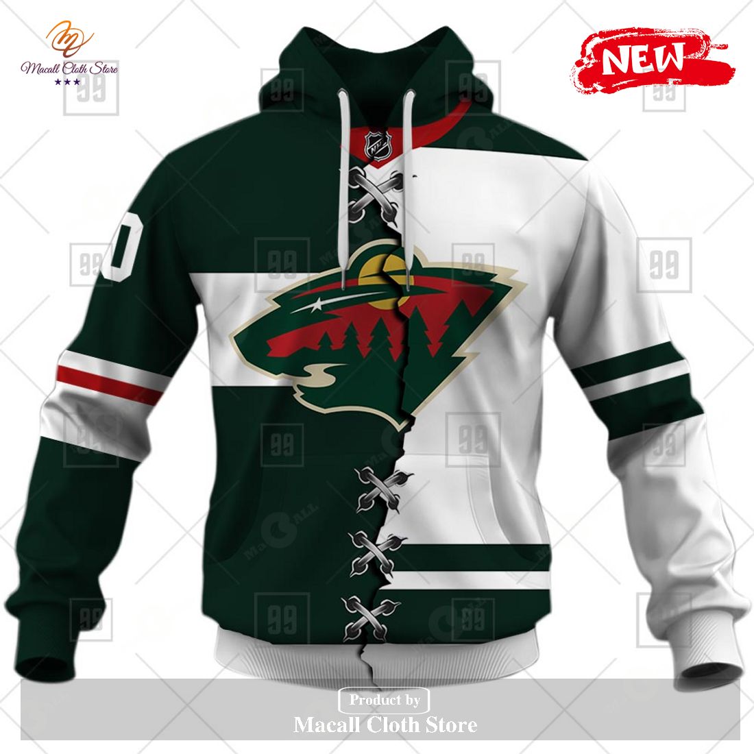 Personalized NHL Minnesota Wild Mix Color Jersey 2023 Hoodie Sweatshirt 3D