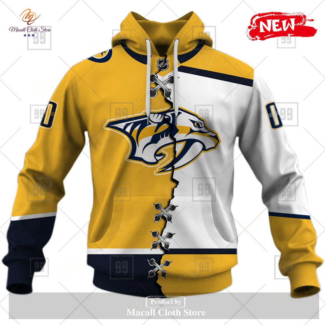 Personalized NHL Nashville Predators Mix Color Jersey 2023 Hoodie Sweatshirt 3D