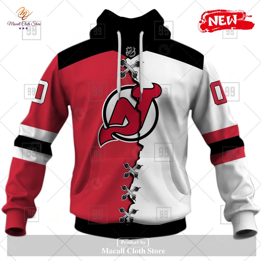 Personalized NHL New Jersey Devils Mix Color Jersey 2023 Hoodie Sweatshirt 3D