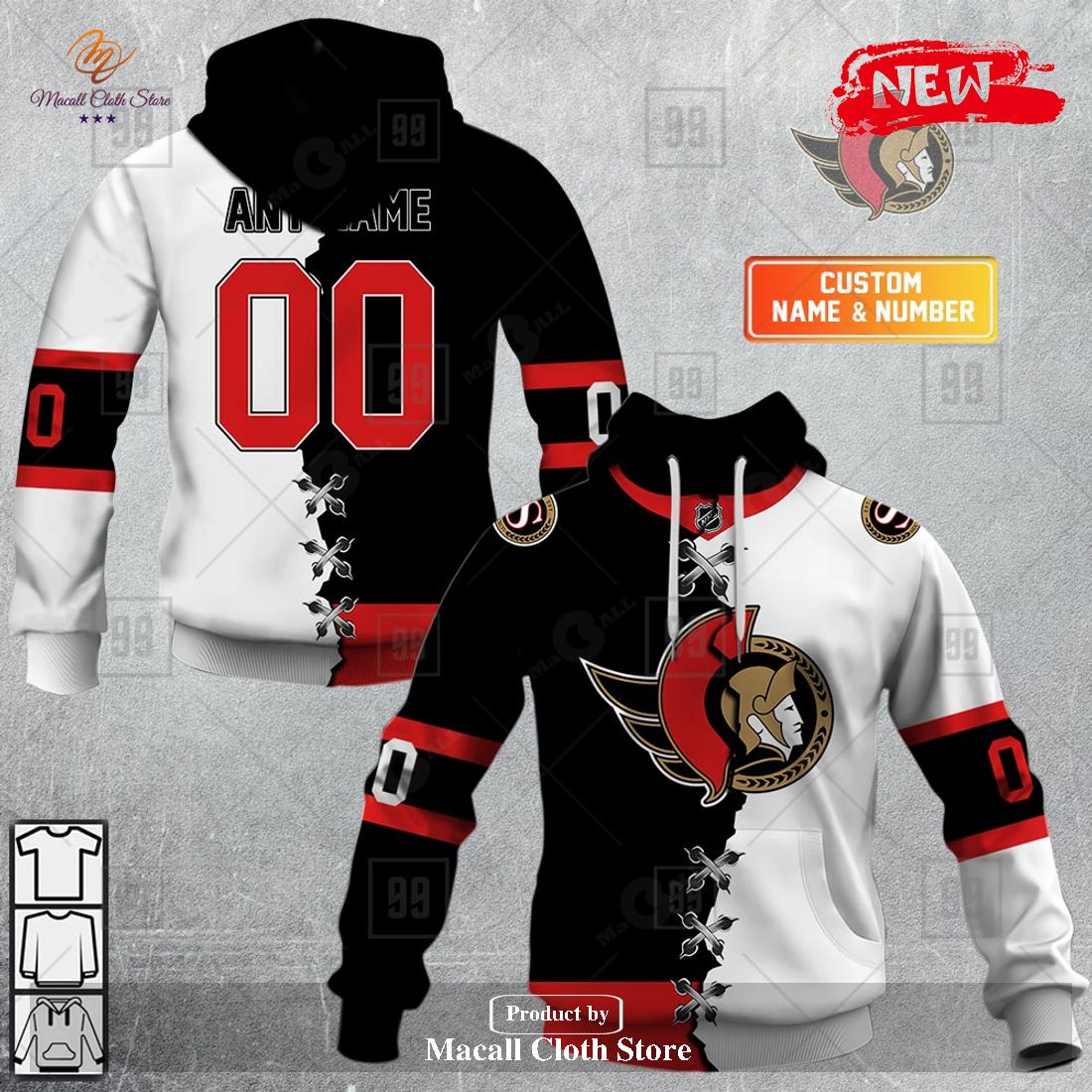 Personalized NHL Ottawa Senators Mix Color Jersey 2023 Hoodie ...