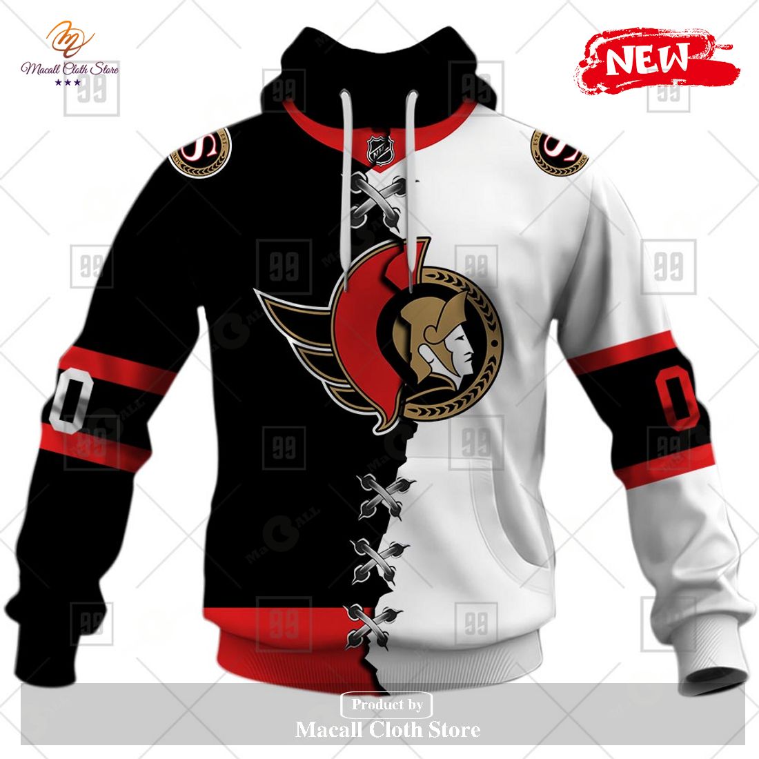 Personalized NHL Ottawa Senators Mix Color Jersey 2023 Hoodie ...