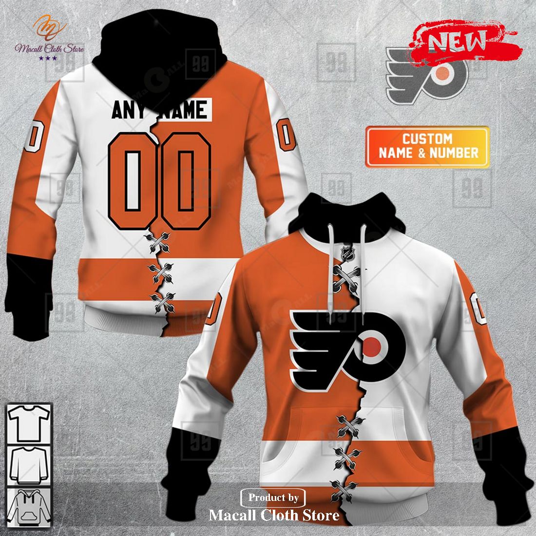 Personalized NHL Philadelphia Flyers Mix Color Jersey 2023 Hoodie Sweatshirt 3D