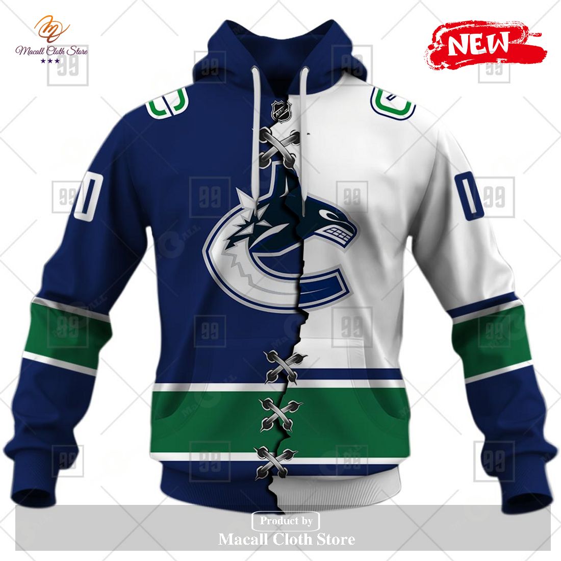 Personalized NHL Vancouver Canucks Mix Color Jersey 2023 Hoodie Sweatshirt 3D
