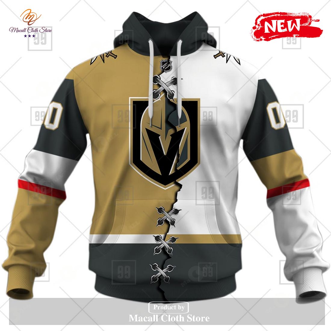 Personalized NHL Vegas Golden Knights Mix Color Jersey 2023 Hoodie Sweatshirt 3D