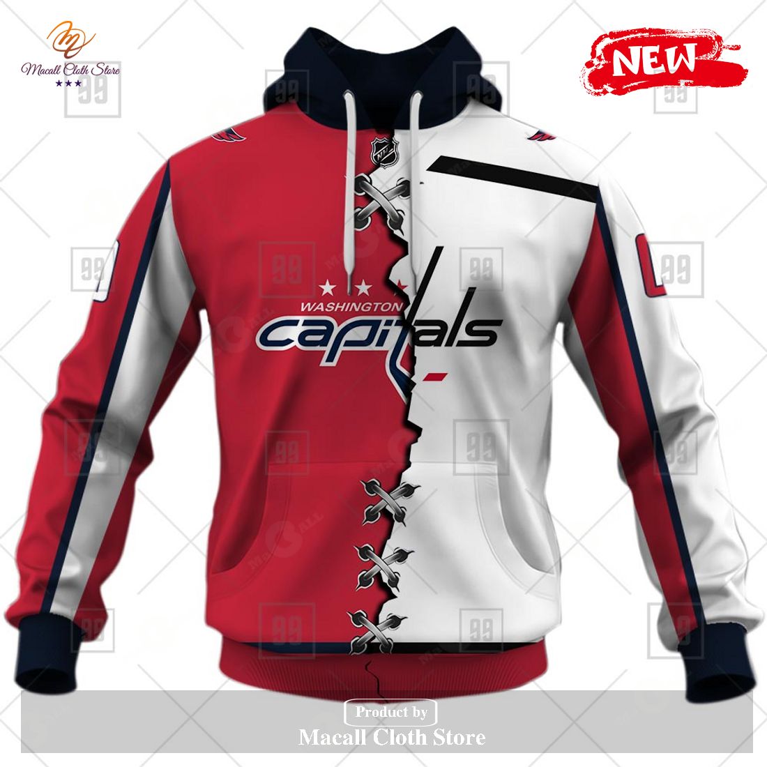 Personalized NHL Washington Capitals Mix Color Jersey 2023 Hoodie Sweatshirt 3D