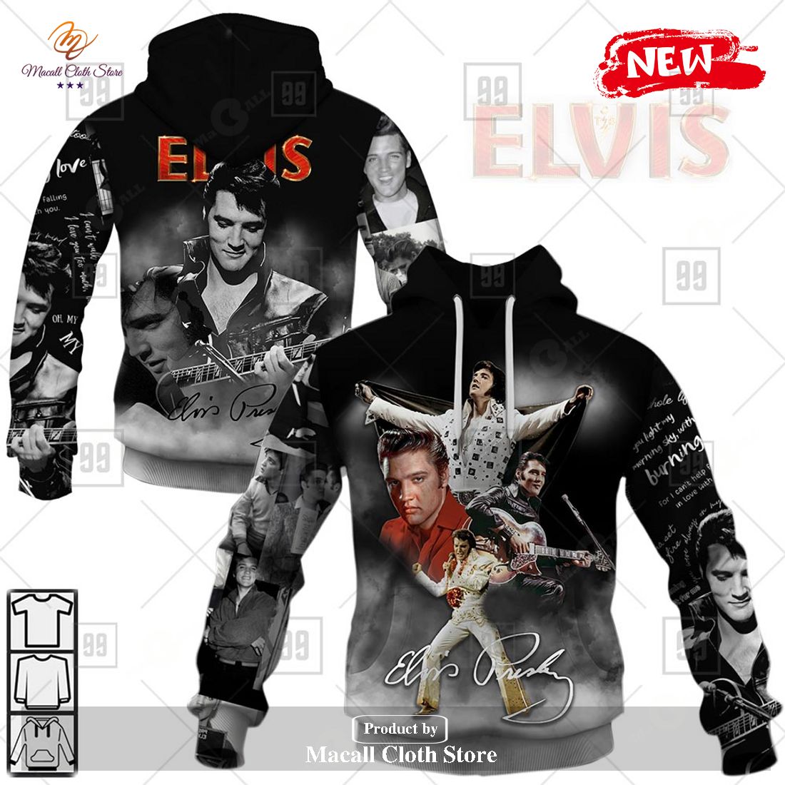 Memory Of Elvis Presley Signatures Hoodie Sweatshirt 3D Memory Of Elvis Presley Signatures Hoodie Sweatshirt 3D