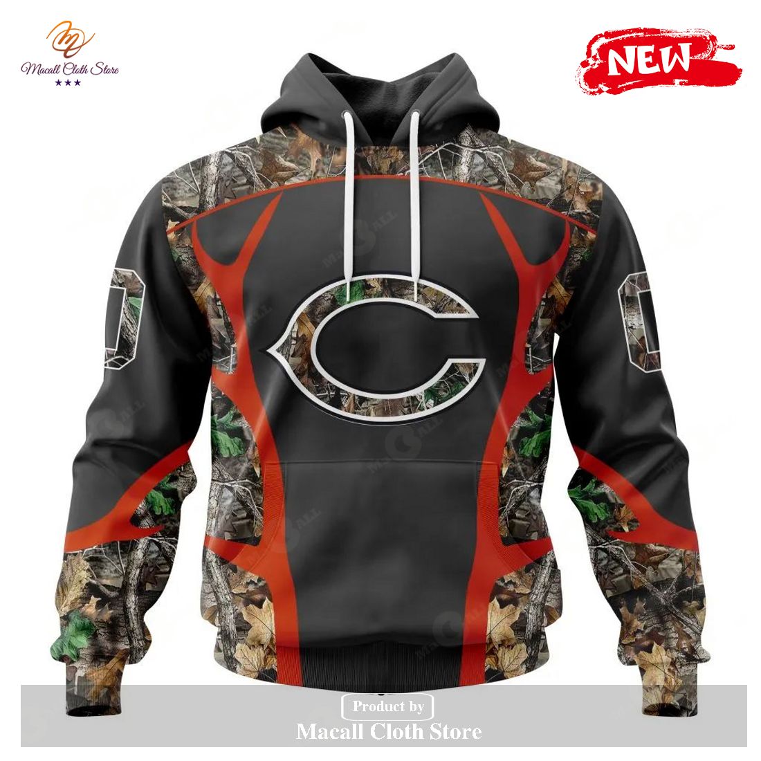 Personalized NFL Chicago Bears Special Camo Hunting Black Design Hoodie Sweatshirt 3D Personalized NFL Chicago Bears Special Camo Hunting Black Design Hoodie Sweatshirt 3D