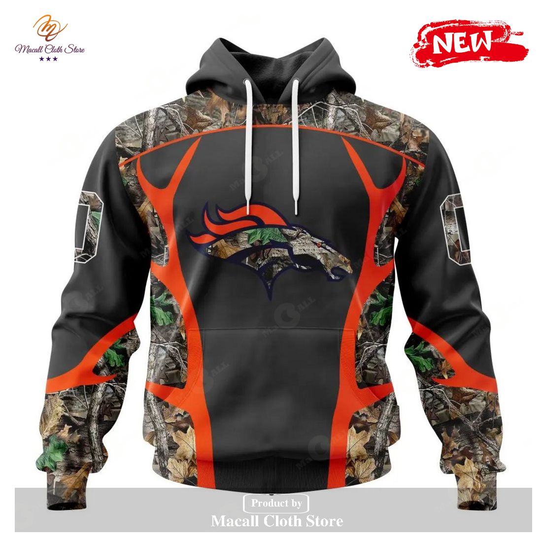 Personalized NFL Denver Broncos Special Camo Hunting Black Design Hoodie Sweatshirt 3D