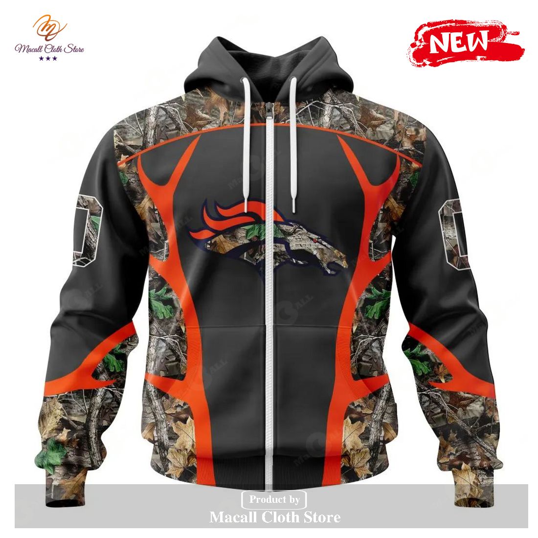 Personalized NFL Denver Broncos Special Camo Hunting Black Design Hoodie Sweatshirt 3D
