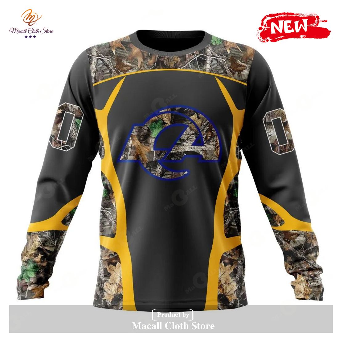 Los Angeles Rams NFL Personalized Your Name Fishing Camo Hoodie 3D