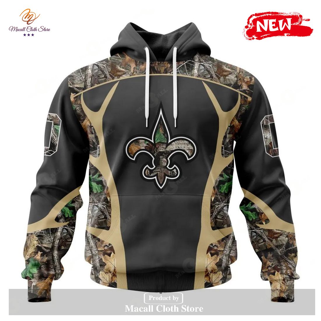 Personalized NFL New Orleans Saints Special Camo Hunting Black Design Hoodie Sweatshirt 3D Personalized NFL New Orleans Saints Special Camo Hunting Black Design Hoodie Sweatshirt 3D