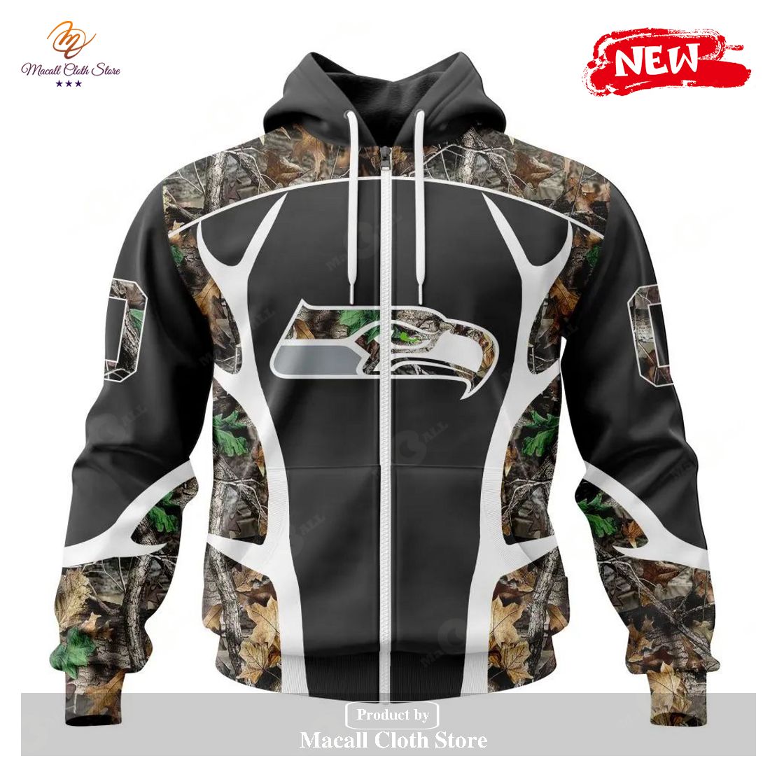 Seattle Seahawks Boys Medium Camo Hoodie Pullover by Team 