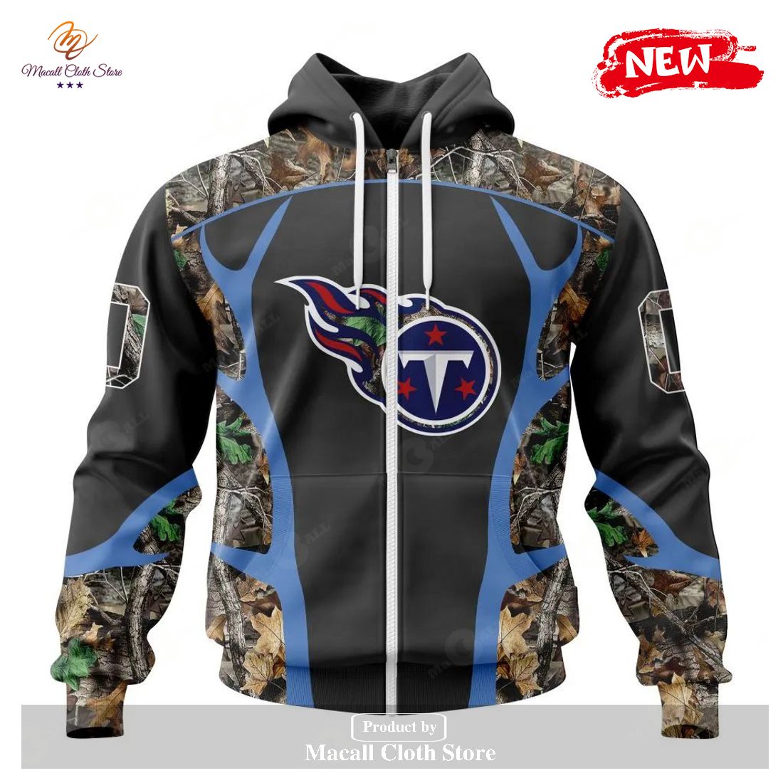 NFL Tennessee Titans All Over Print Zip Hoodie 3D Fishing With Flag Of The  United States