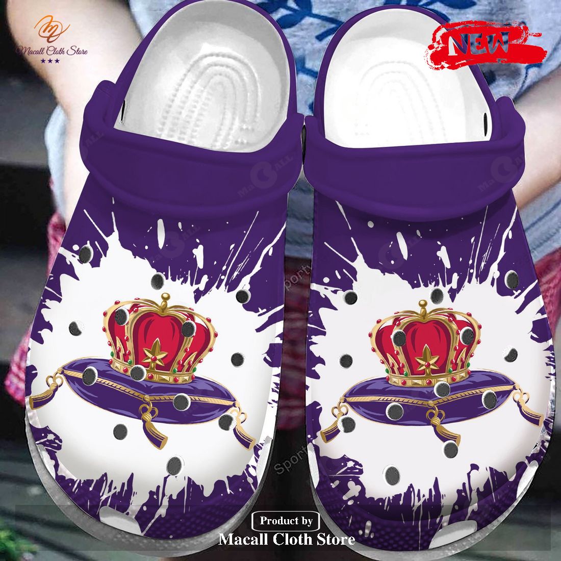 [NEW] Full purple clogsown Royal Crocs Classic Clog Shoes