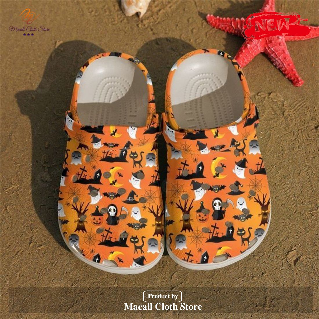 [NEW] Halloween Seamless Pattern For Man and Women Crocs Clog Shoes
