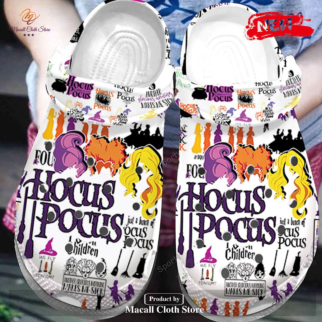 [NEW] Hocus Pocus White Design Crocs Classic Clog Shoes