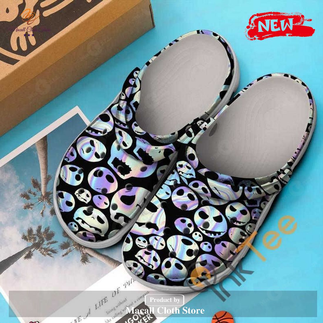 [NEW] Jack Skellington Skulls The Nightmare Before Christmas Movie Crocs Clog Shoes
